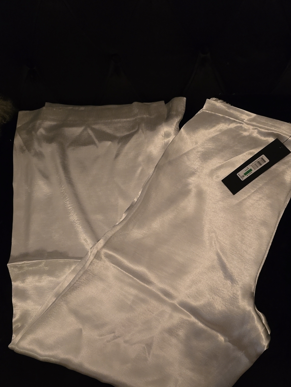 Donna Karan NY White Satin Wide-Leg Palazzo